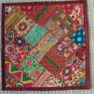 Boho Indian saree patchwork pillow cover